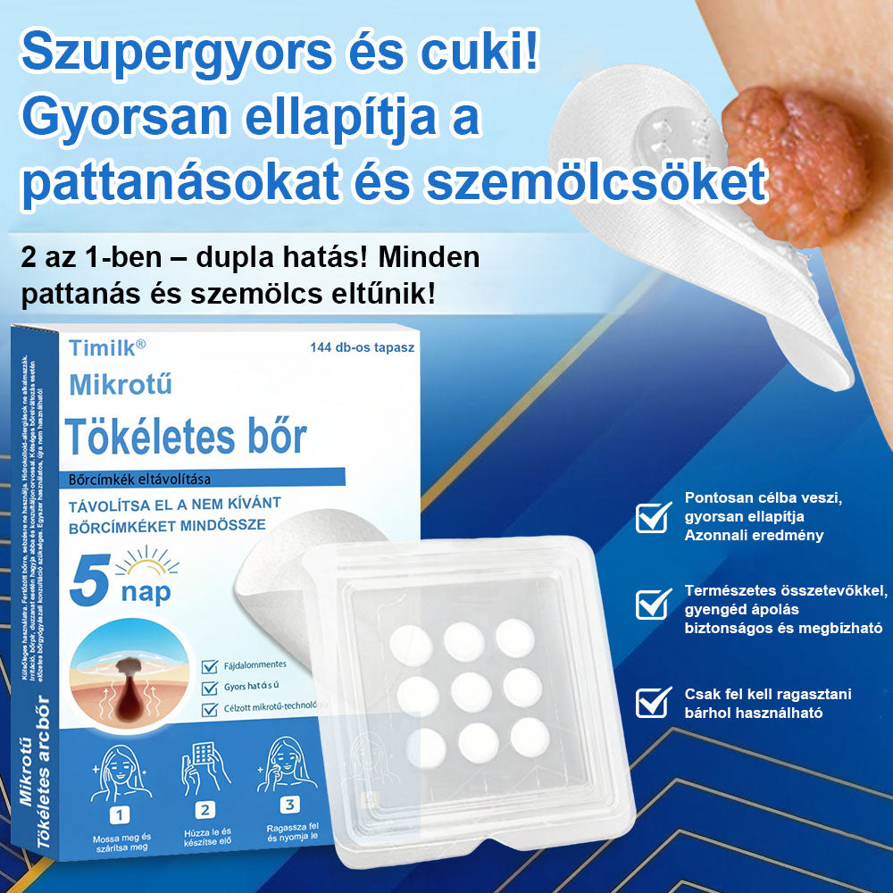 📌📌📌 Timilk® 2 az 1-ben mikrotűs és hidrokolloid tapasz | Kiemelkedő anyajegyek, pattanások, lapos szemölcsök és bőrkinövések eltávolítására | Segít javítani a ráncok, hegek és bőrhibák megjelenését | Láthatatlan pattanástapasz arcra és testre📌📌