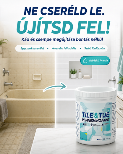 🔥Új termékek a piacon丨Újítsd fel a kádat és a csempét bontás nélkül Prémium csempe- és kádfelújító festékkészlet Egy teljes fürdőszobai felújítás helyett válassz egyszerűbb megoldást.