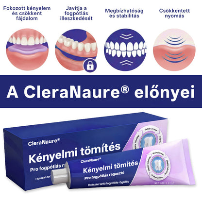 KORLÁTOZOTT KÜLÖNLEGES AJÁNLAT🦷🦷🦷🦷🦷 CleraNaure® Comfort Seal Pro Fogsor Ragasztó  FDA Tanúsítvánnyal-🔥