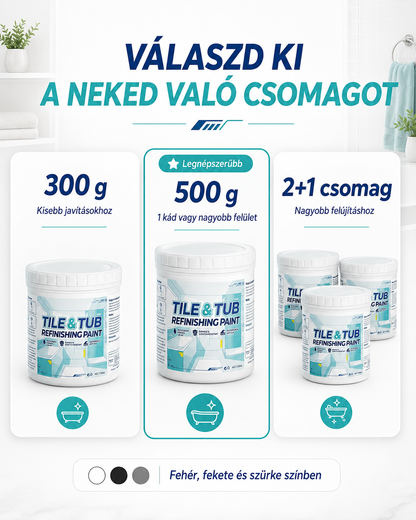 🔥Új termékek a piacon丨Újítsd fel a kádat és a csempét bontás nélkül Prémium csempe- és kádfelújító festékkészlet Egy teljes fürdőszobai felújítás helyett válassz egyszerűbb megoldást.
